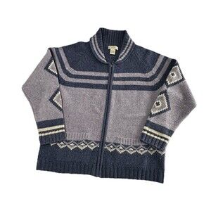 Corsage Lambswool ZIP SWEATER jacket Collared Cardigan Pockets Nordic L